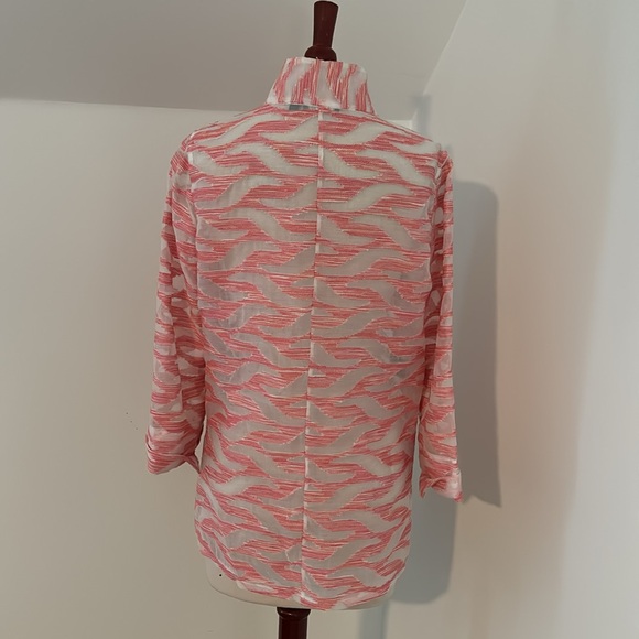 Carlisle white and pink blouse/over shirt size 8 - Picture 3 of 9